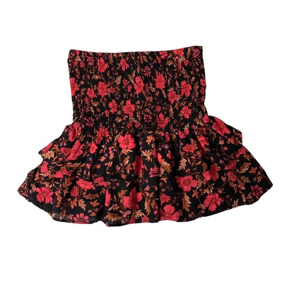 Haute Project Los Angeles Floral Smocked Ruffle Mini Skirt Large - Picture 1 of 4